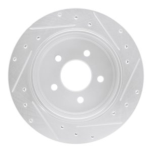 Ford Ranger Brake Rotor (1) - Rear Left - R1 Concepts - Drilled & Slotted - Silver - `10-`11